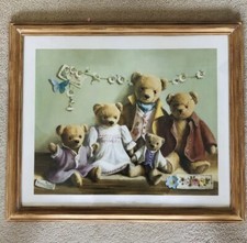 Rare Genuine Deborah Jones Print - Teddies with Daisy Chain