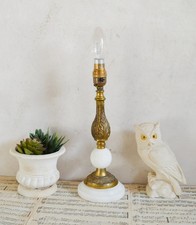 Vintage White Marble & Brass