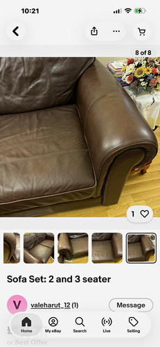 Brown leather seater - 2+3, sofa