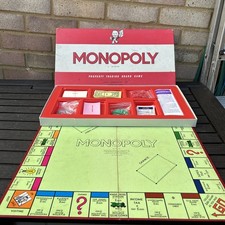 Monopoly 1970's Red Box Edition Board Game Vintage Waddingtons Complete