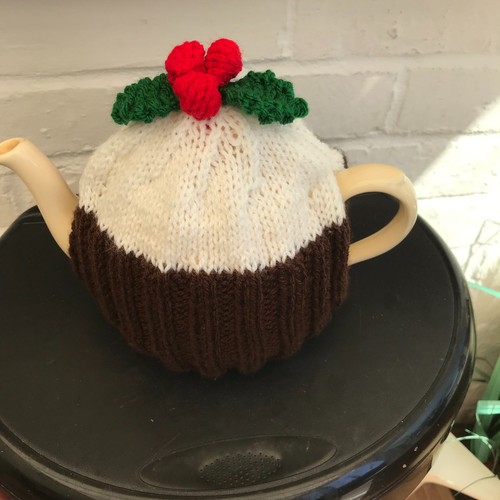 Hand knitted christmas podding - knitted,
