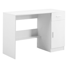 Small Desk with Drawer Kids Desk for Bedroom Wood Simple Study Table White