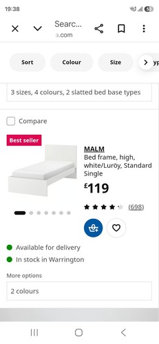 Malm single bed - white, &