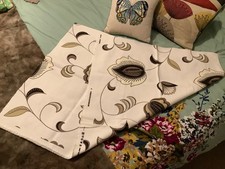 Vintage GLOBALTEX Floral Curtain Fabric TAMARILO Linen (56" Wide 1.0m) Retro