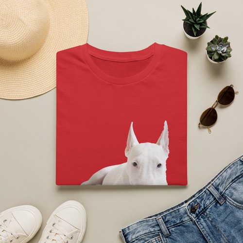 White bull terrier portrait - white,