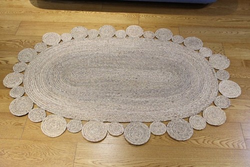 Rug jute oval shape hand - oval,