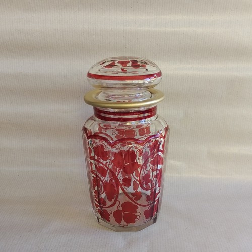 Antique preserve jar bohemian - jar,