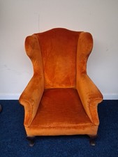 antique Wing Back Chair In A Gorgous Autumn Colour 