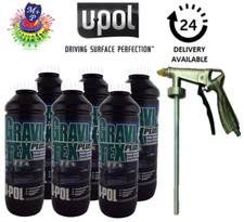 Upol Gravitex White Stone Chip Protector x 6 + Underbody Spray Gun Stonechip