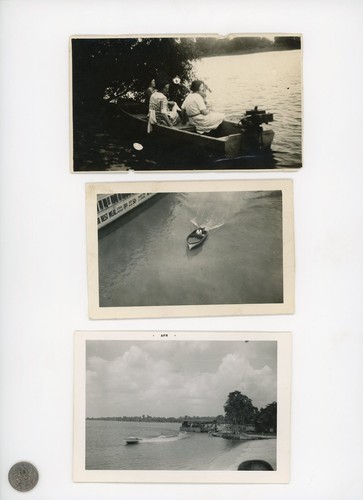 Vintage boating photos lot - (9),