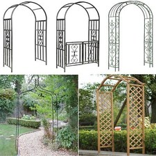 Metal wooden garden arch rose - wooden,