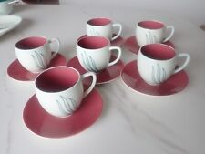 6 Vintage Carlton Ware Australian design coffee cups and Saucers