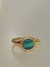 Clogau Reflections Of Padarn 9ct Gold Malachite Ring Size O