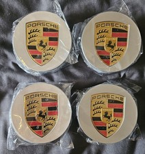 76mm Porsche Alloy Wheel Centre Caps Silver Set Of 4 New Sealed Same Day Post