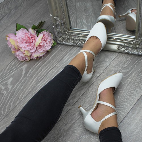 Womens ladies mid heel - , cross