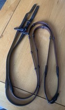 KM Elite Full Bio Rubber Grip Contential Reins, Brown