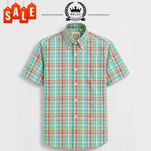 Relco green check - green, short