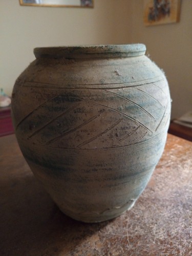 Terracotta greek amphora - terracotta,