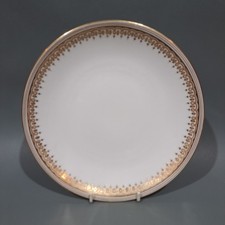 Vintage Staffordshire Bone China Cake Plate - Raised Gold Decoration