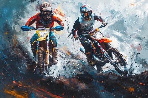 Motocross motorbike canvas - motorbike,