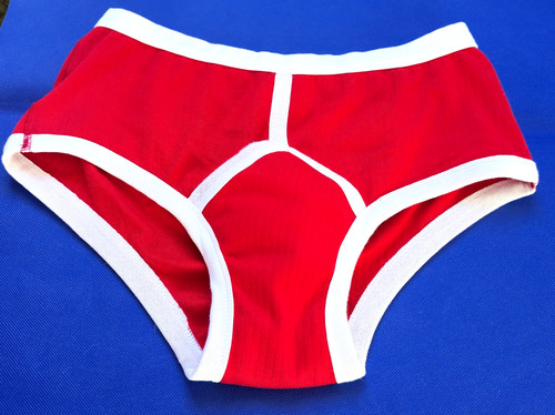 Men red ribbed front - men’s,