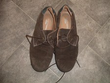 size 9 43 wide hush puppies mens dark brown suede dual fit lace up casual shoes