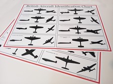 WW2 aircraft recognition posters 1940 reproduction a3 1x British and 1x German