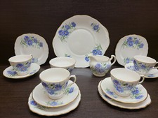 Vintage Royal Vale Blue Cornflowers Teaset Cups Saucer cake jug sugar