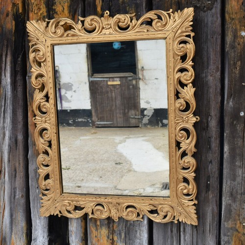 Antique stucco gilt mirror - antique,