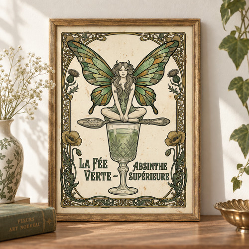 Vintage art nouveau absinthe - art,