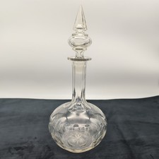 Antique cut glass decanter - glass,