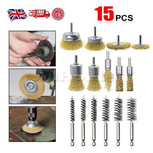 Brass coated wire brush set - 15,