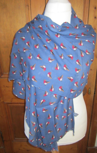 Peony robin print scarf - peony,