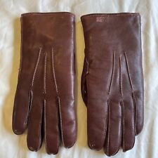Ladies Maroon Leather Gloves Oak leaf English Make size small/medium