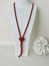  Long Necklace Chunky Knot Style Red Pendant fashion Boho Jewelry party wear za