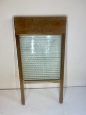 Acme British Ribbed Wood Glass Laundry Washboard Antique