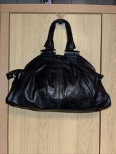 Dune Vintage Black Leather Y2K Hobo Handbag with No crossbody Strap   
