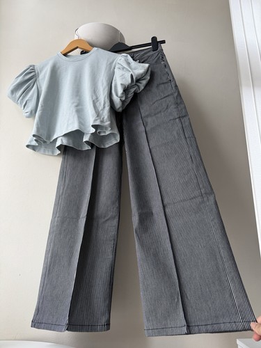Zara blue puff sleeve top - zara,