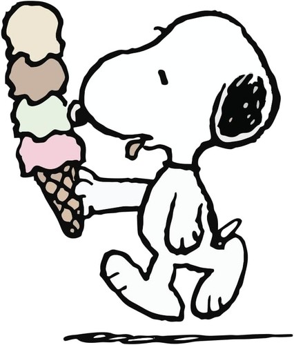 Snoopy with ice - snoopy, cone