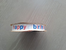 Vintage ribbon Happy Birthday red white blue The Elegant Touch 175cm wide