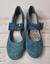 CLARKS Ladies teal suede mary