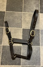 Brown Leather Headcollar with Brass Buckles Cob Size