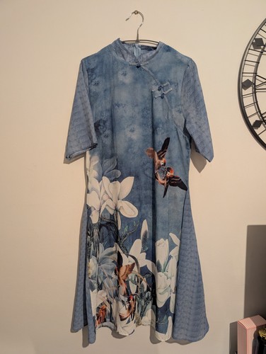 Mandarin collar dress - mandarin,