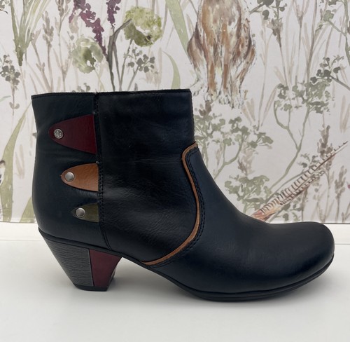 Rieker black leather ankle - black,