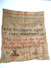 ANTIQUE SAMPLER  FOLK ART