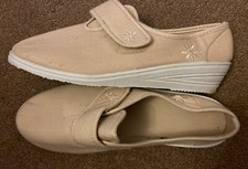 Ladies Beige Canvas Slip On