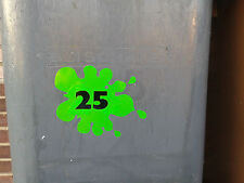SPLAT DESIGN WHEELIE BIN DUSTBIN HOUSE NUMBERS CUSTOM DECALS STICKERS