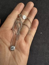 Designer Dower&Hall 925 Sterling silver white gem necklace -46cm  