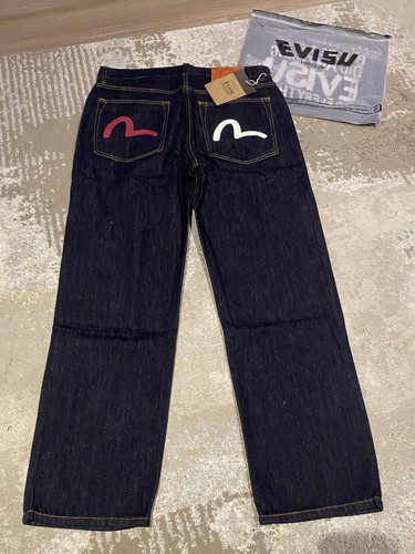 Evisu mens denim jeans red - denim,