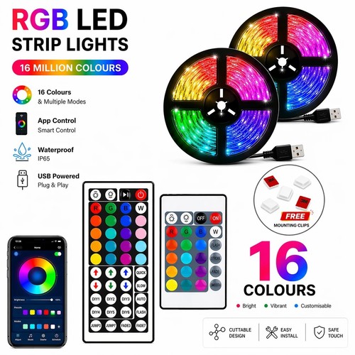 Led strip lights usb 20m - strip,